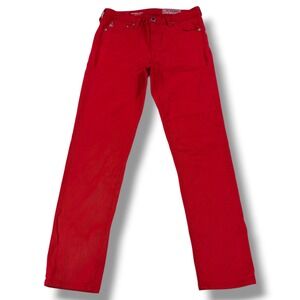 AG Adriano Goldschmied The Prima Crop Cigarette Jeans Womens Size 26 Red